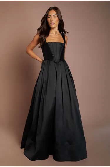 Corset Bodice Full Skirt Maxi Dress