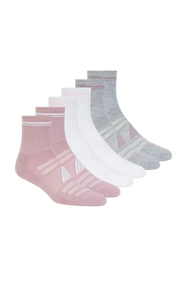 Women's Skechers 6 Pack of Low Crew Socks in Pink