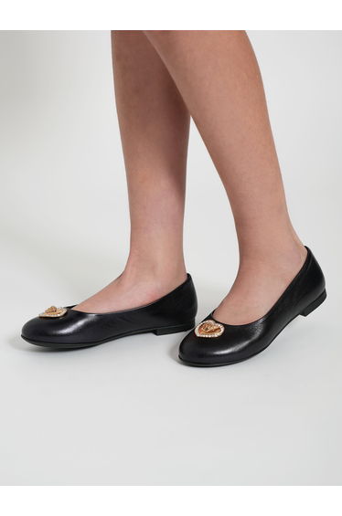Girls Heart Logo Pumps on Black