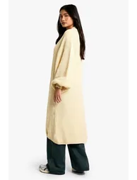 Oversized Balloon Sleeve Cardigan - stone - 1