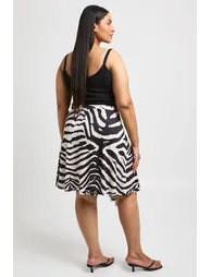 Plus Zebra Hanky Midi Skirt - black - 1