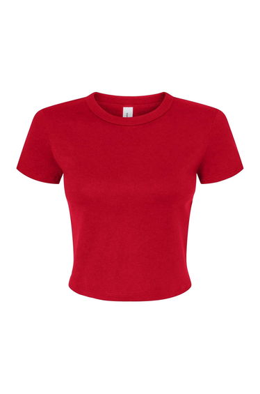 Bella + Canvas Womens/Ladies Baby Micro-Rib T-Shirt - Solid Red