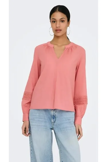 V-Neck Long Sleeve Blouse