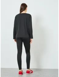 Women Relaxed Fit T-Shirt and Leggings Co-Ords - 4