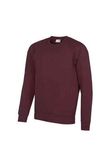AWDis Academy Mens Crew Neck Raglan Sweatshirt - Burgundy