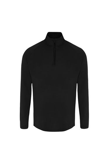 TriDri Mens Long Sleeve Performance Quarter Zip Top - Black