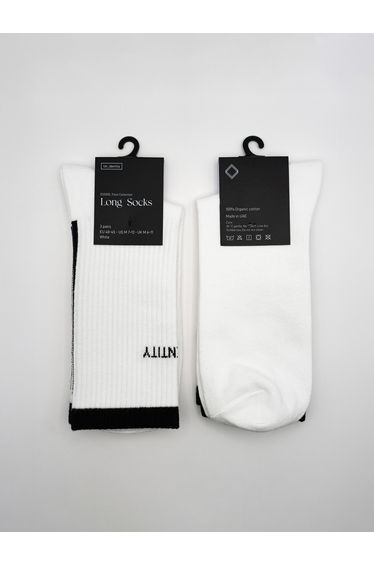 White Organic Cotton Calf Socks