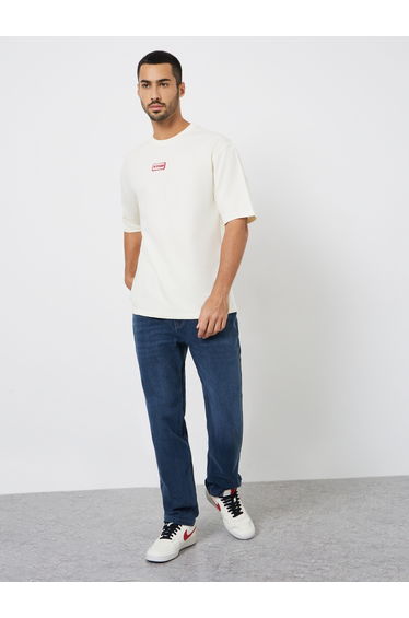 Men Beige Graphic Print Oversized T-Shirt