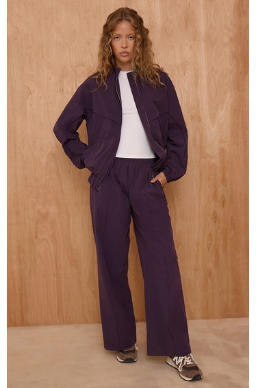 Plum Shell Piping Track Pants