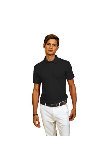 Asquith & Fox Mens Super Smooth Knit Polo Shirt - Black