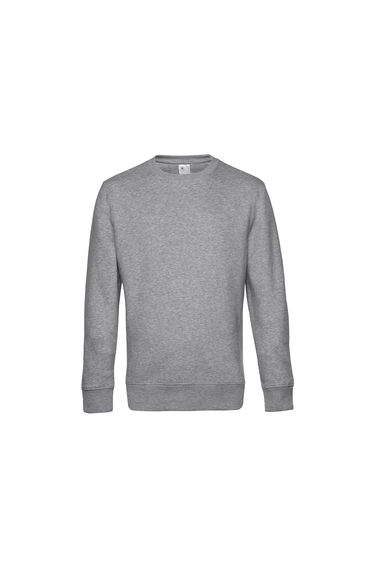 B&C Mens King Crew Neck Sweater - Heather Grey