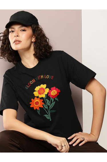 Women Oversized Embroidery T-Shirt