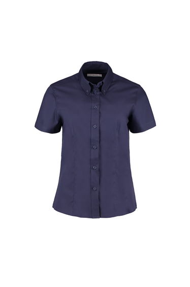 Kustom Kit Ladies Corporate Oxford Short Sleeve Shirt - Midnight Navy