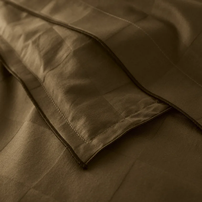 Victor Checked 100% Washed Cotton Satin 300 Thread Count Flat Sheet - 5