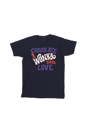 Willy Wonka & The Chocolate Factory Boys Chocolate Bar Love Cotton T-Shirt - Navy Blue