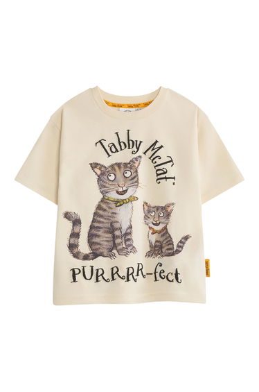 Tabby McTat Childrens/Kids Purrrr-fect Short-Sleeved T-Shirt - Beige