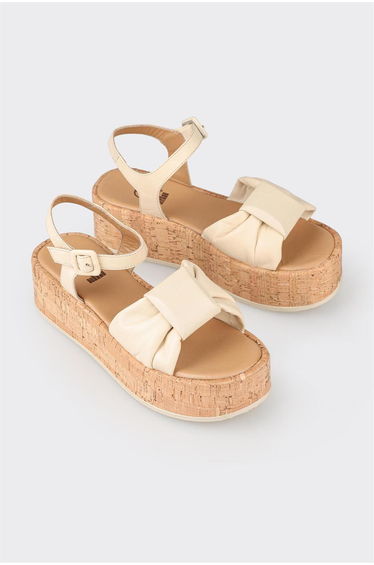 Ecru Leather Women's Sandals