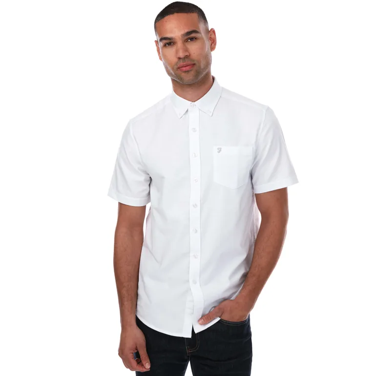 Men's Farah Drayton Short Sleeve Shirt in White
