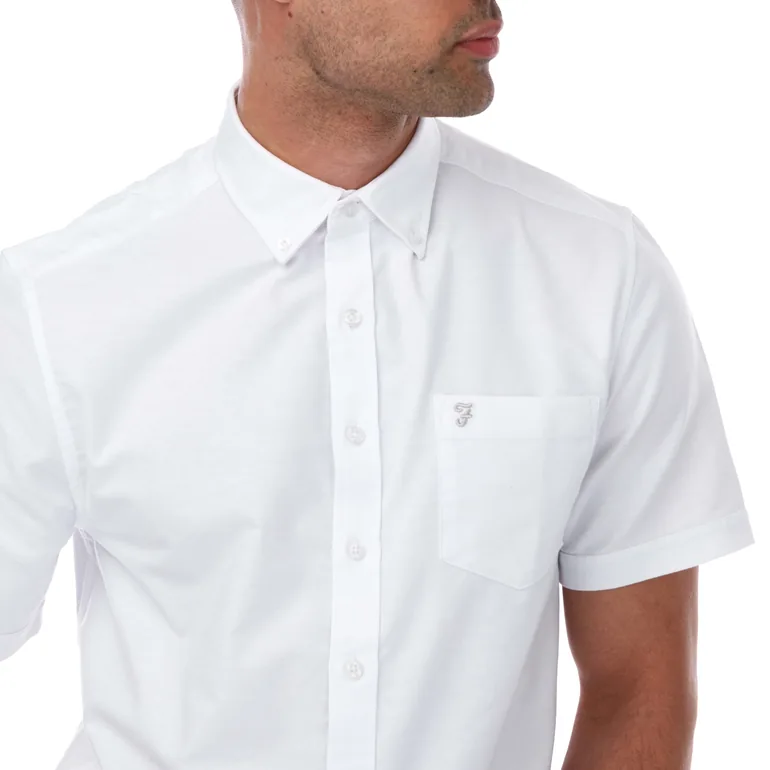 Men's Farah Drayton Short Sleeve Shirt in White - 2