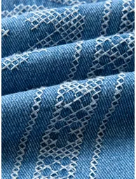 فستان فيمي9 قميص جينز أزرق ميدي على شكل حرف A - 2