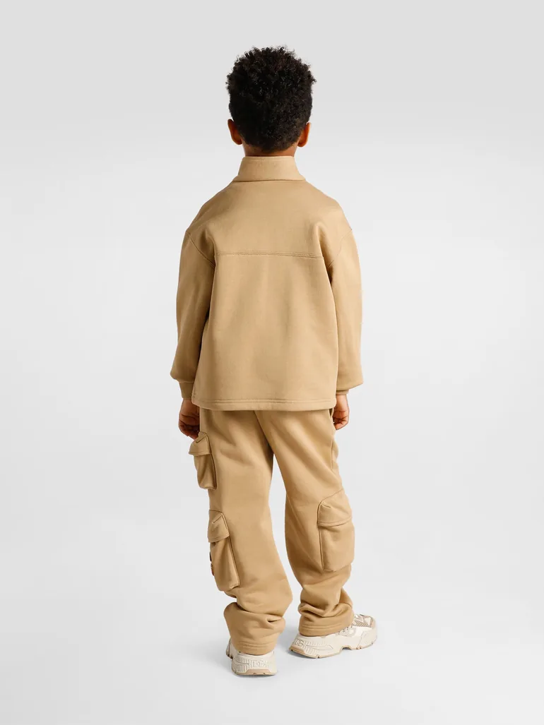 Dolce & Gabbana Boys DG 3D Patch Half Zip Sweatshirt in Beige - 3