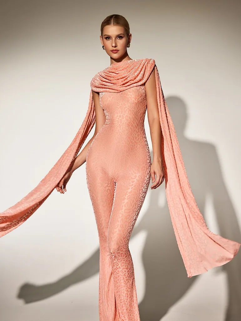 Burdette Leopard Draped Jumpsuit - 1