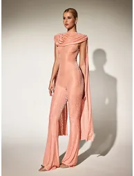 Burdette Leopard Draped Jumpsuit - 4