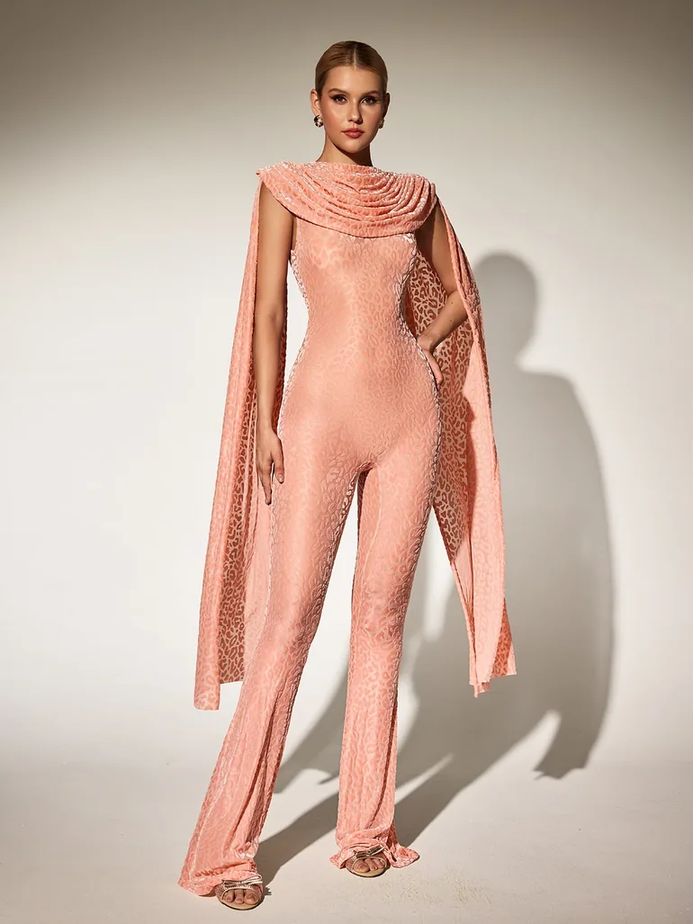 Burdette Leopard Draped Jumpsuit - 2