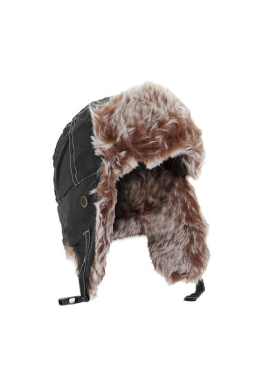 Result Unisex Classic Thermal Winter/Ski Sherpa Trapper Hat - Jet Black