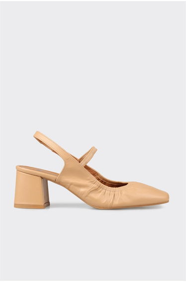 Natural Leather Women's Heeled Shoes