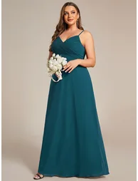 Plus Size A-Line Sleeveless Evening Dress - 3