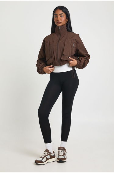 Basic High Waisted Core Jersey Leggings - black