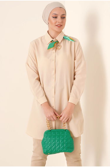 BDART Long Poplin Shirt with Button Closure