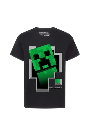 Minecraft Boys Creeper Inside T-Shirt - Black