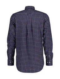 Men's Gant Regular Fit Twill Micro Multi Check Shirt in Blue - 1