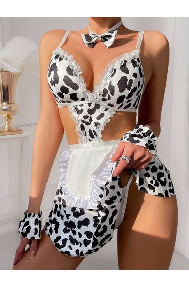 Animal Print Costume Lingerie Set
