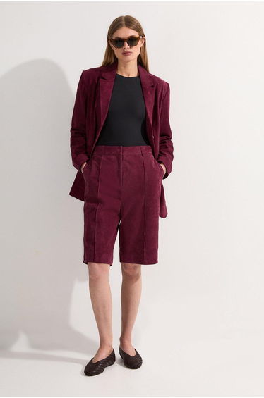 Suede Tailored Longline Short