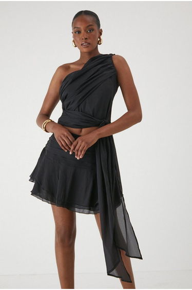 One Shoulder Knot Drape Top