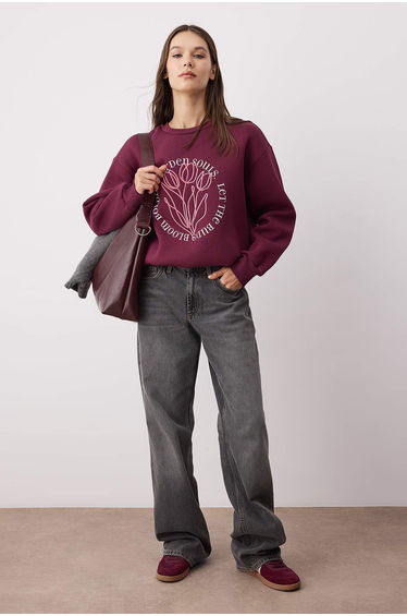 Damson Knitted Sweatshirt