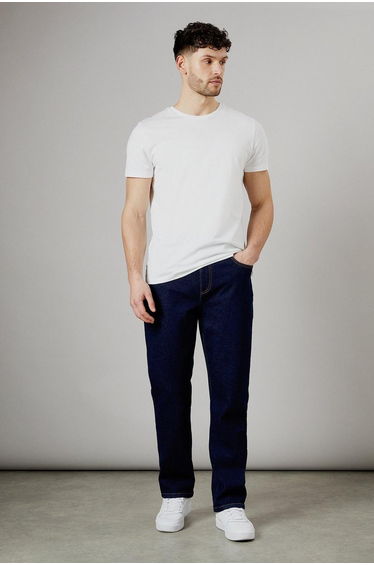 Rinse Wash Stretch Straight Fit Jeans