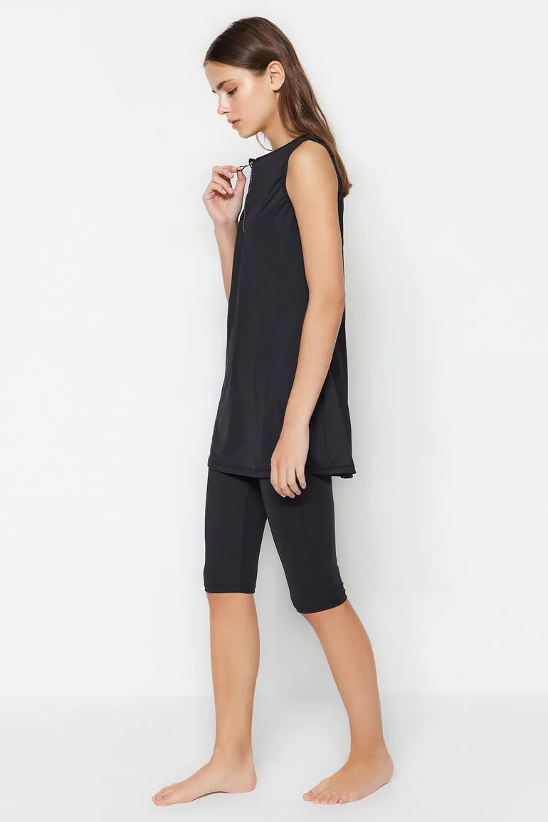 Swimsuit - Black - Plain - 4