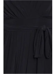 Goddiva Wrap Front Maxi With Flutter Sleeves - Black - 3