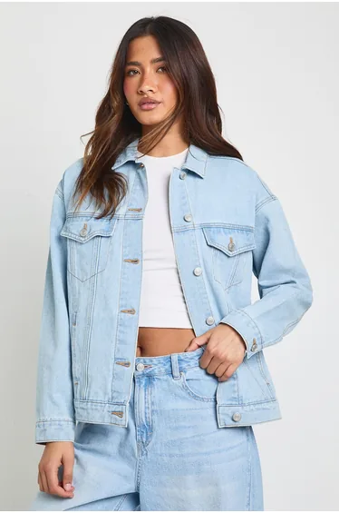 Oversized Denim Jacket - bleach wash