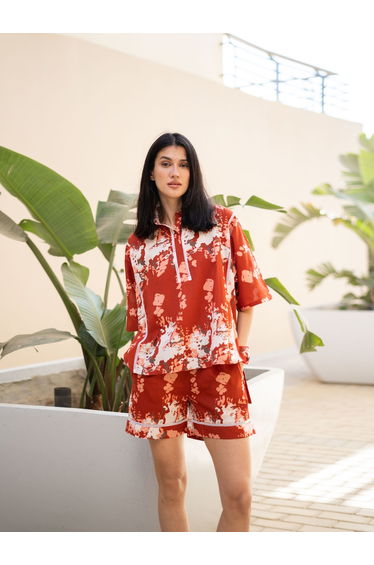 Pure Cotton Printed Top and Shorts Pyjama Set