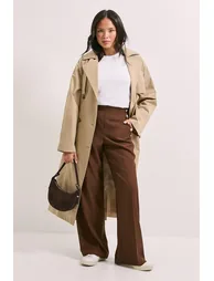 Military Button Detail Wide Leg Trouser - 1