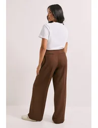 Military Button Detail Wide Leg Trouser - 3