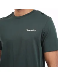 Men's Timberland Small Linear Logo Print T-Shirt in Green - 2