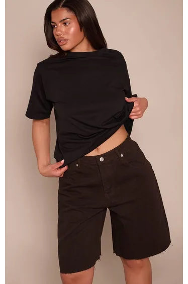 Shape Chocolate Low Rise Adjustable Longline Denim Jorts