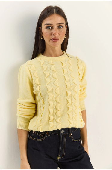 LUCCI Textured Crew Neck Sweater