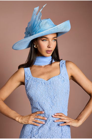 Lisa Tan Pleated Bow Detail Hat